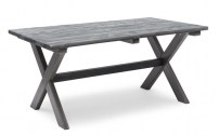 Shabby Chic Tisch gebürstete Tischplatte mit grauen Lasur Kiefer L 160cm B 86cm 520.008